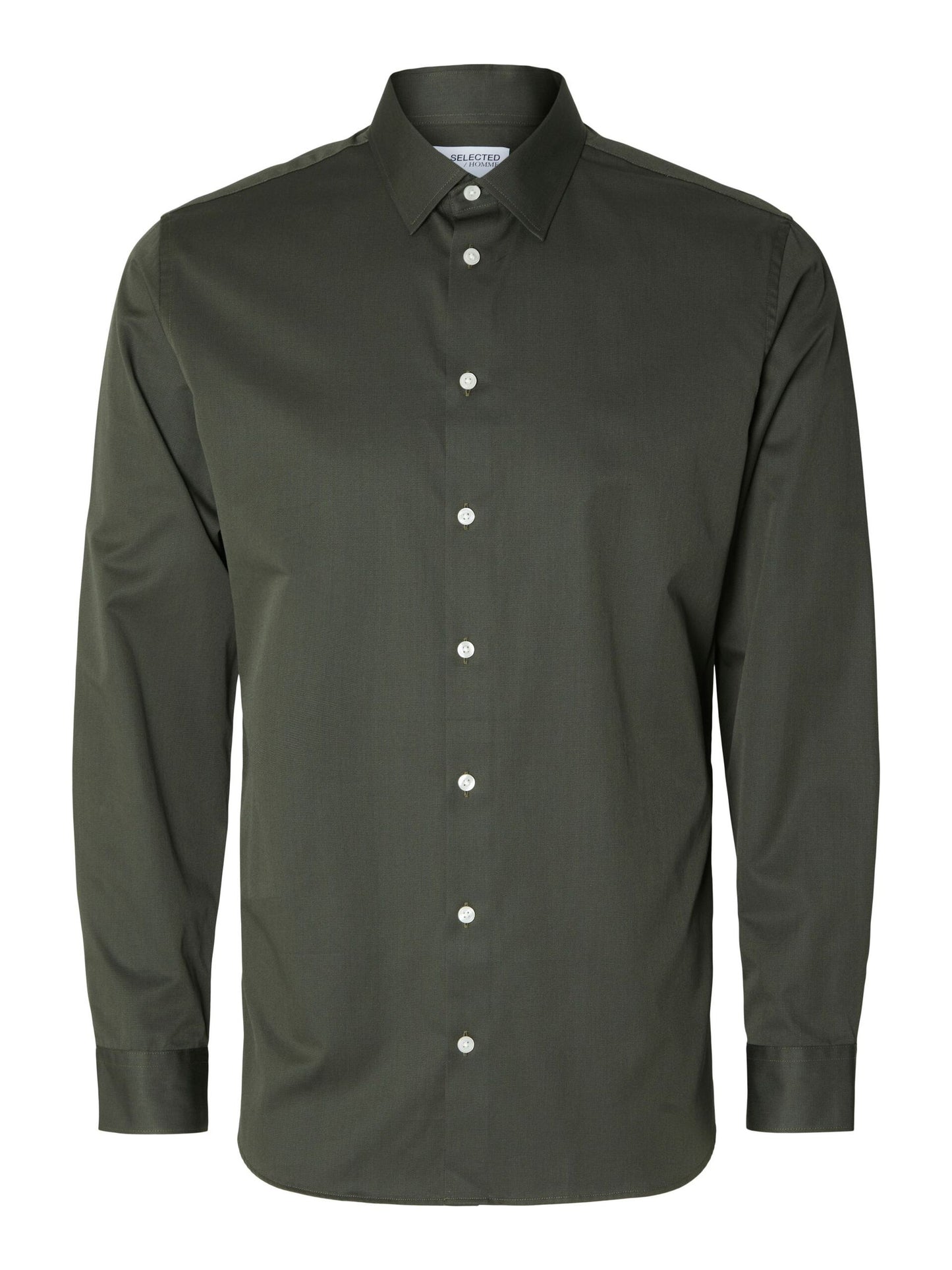 SELECTED Forest Green Classic Cotton Shirt