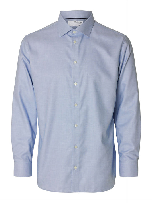 SELECTED Blue Cotton Twill Shirt