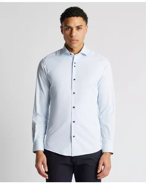 Remus Uomo Light Blue Long Sleeved Semi Formal Shirt