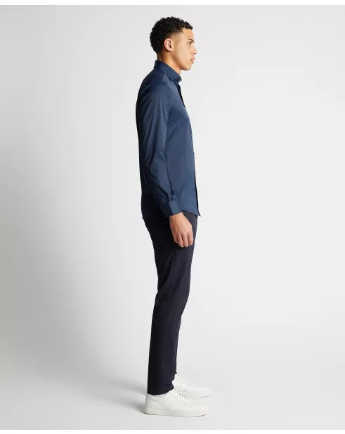 Remus Uomo Navy Long Sleeved Semi Formal Shirt
