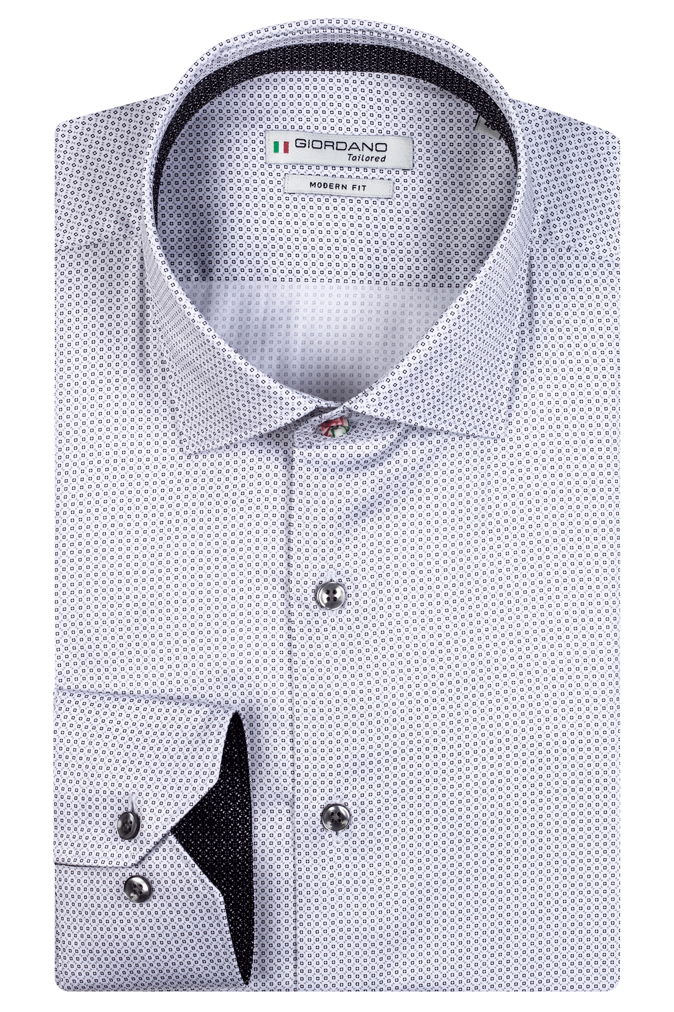 Giordano Blue and White Print Cotton Shirt