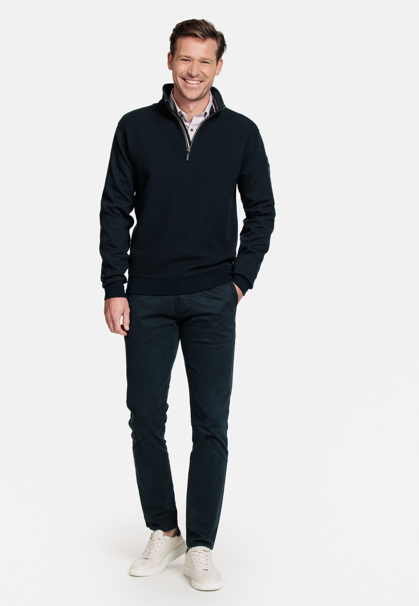 Baileys Dark Navy Half Zip Jumper