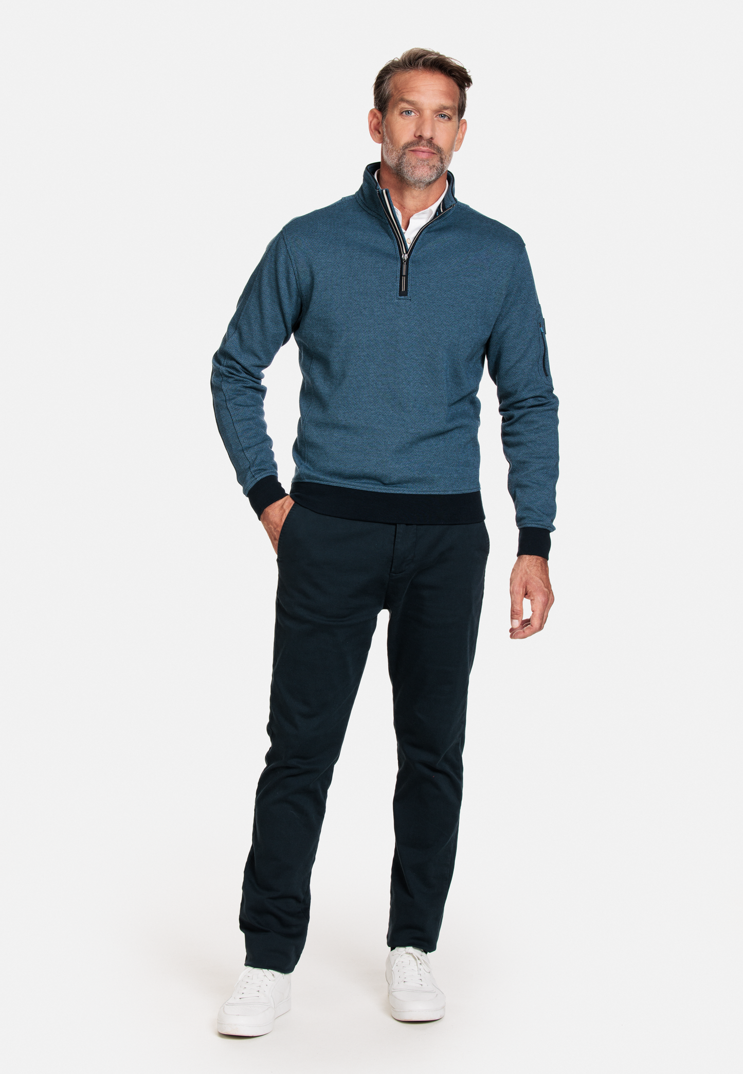 Baileys Teal Blue Half Zip Jumper