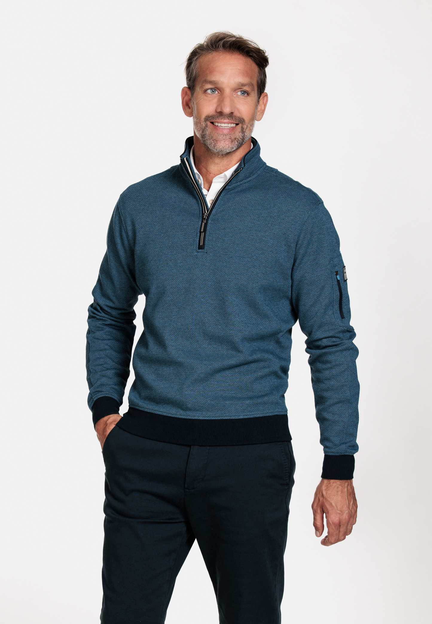 Baileys Teal Blue Half Zip Jumper