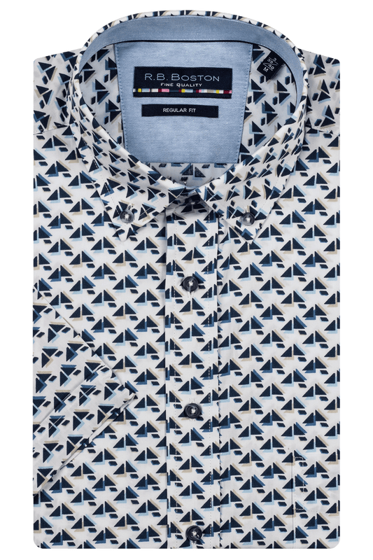 R.B. Boston Geometric Luxury Cotton Shirt