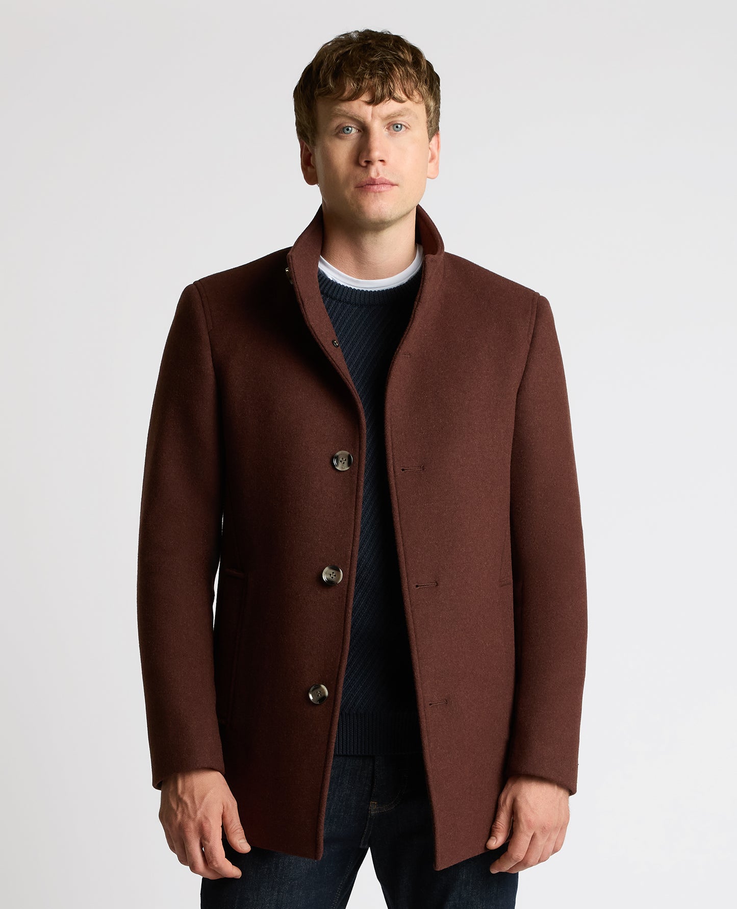 Remus Uomo Dark Red Tailored Coat