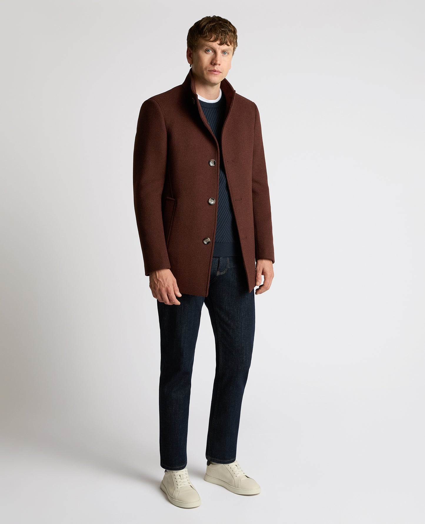 Remus Uomo Dark Red Tailored Coat