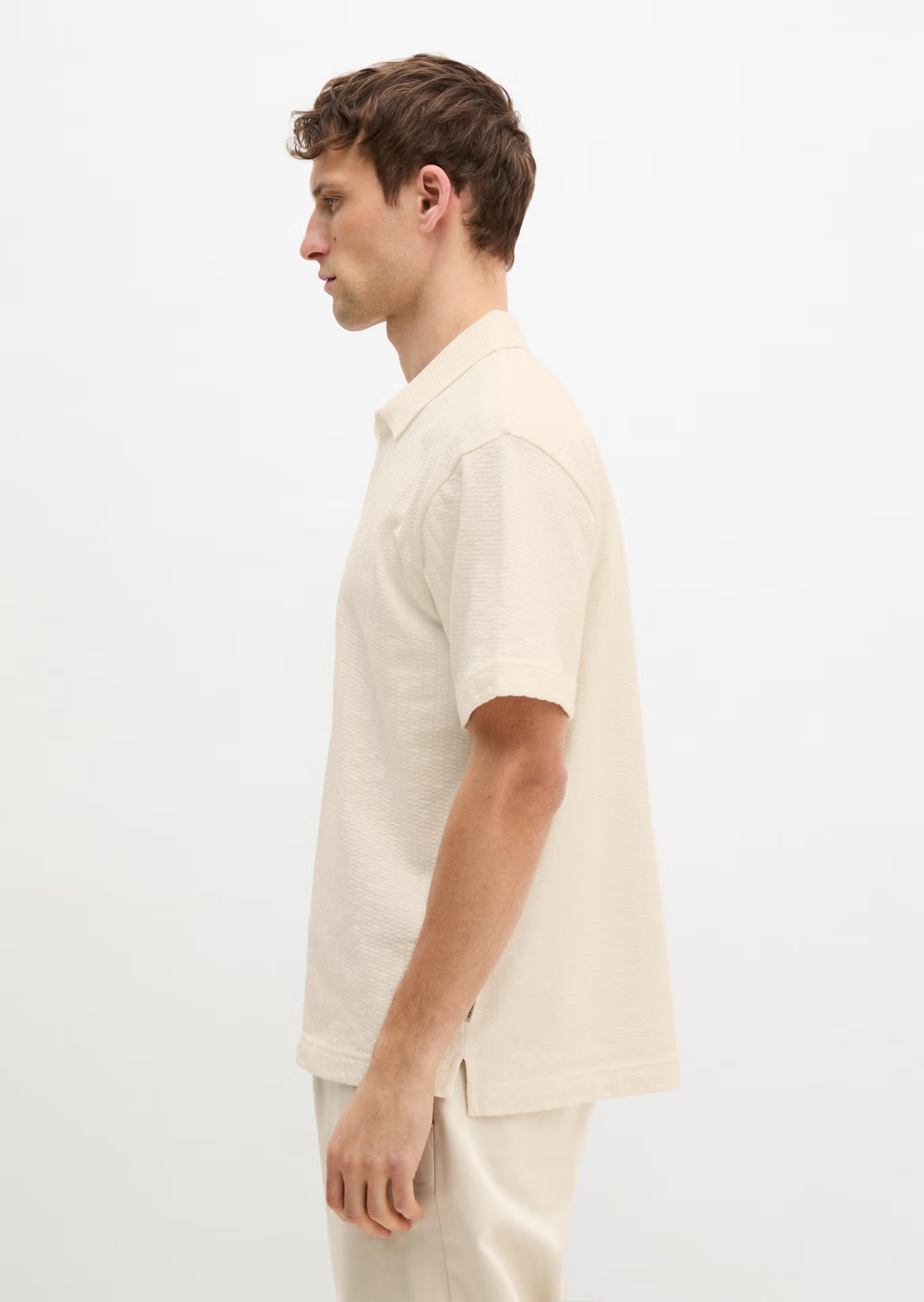 MARC O'POLO Structured REGULAR Open neck polo shirt