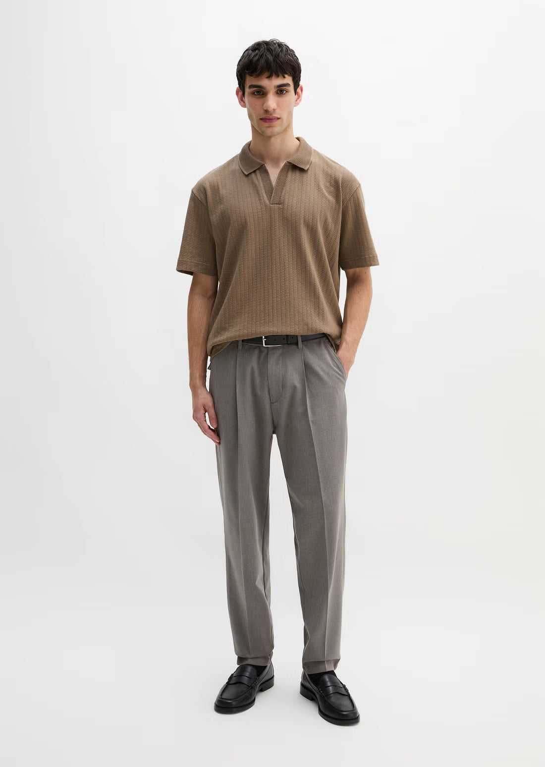 MARC O'POLO Structured REGULAR Open neck polo shirt