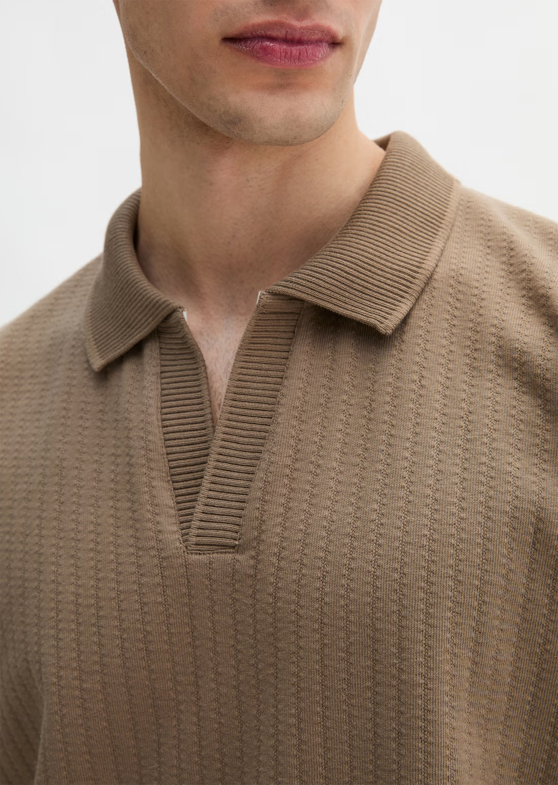 MARC O'POLO Structured REGULAR Open neck polo shirt