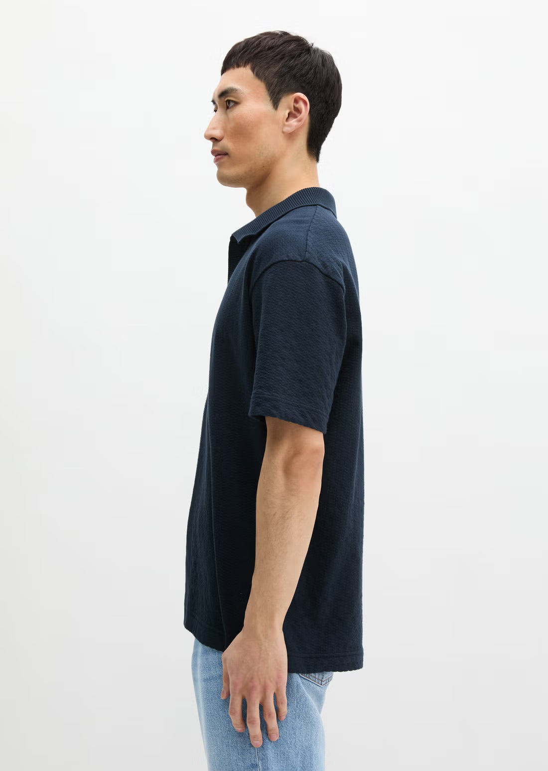 MARC O'POLO Structured REGULAR Open neck polo shirt