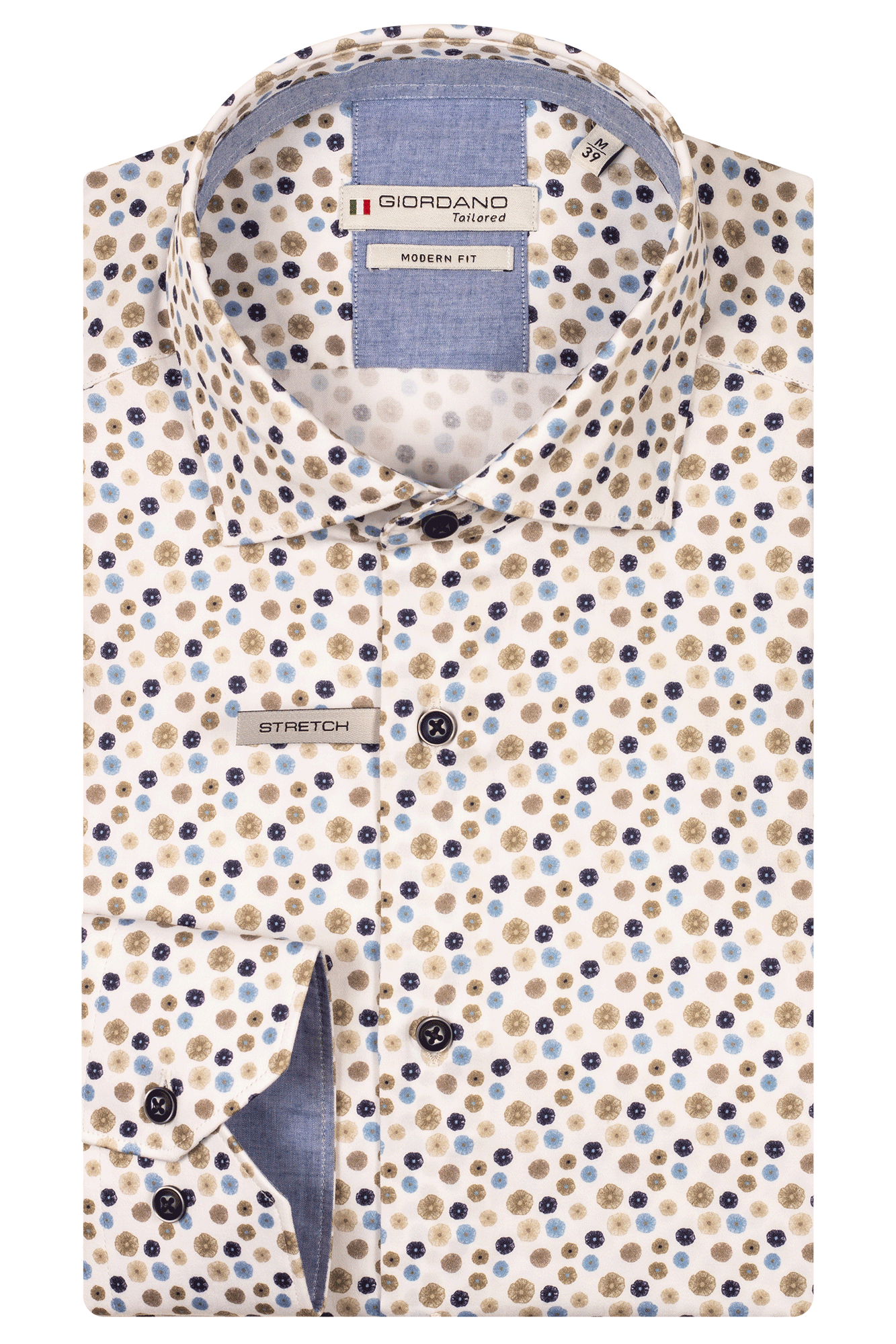 Giordano Navy Subtle Floral Pattern Shirt