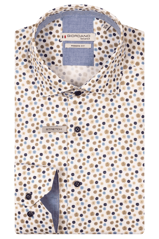 Giordano Navy Subtle Floral Pattern Shirt