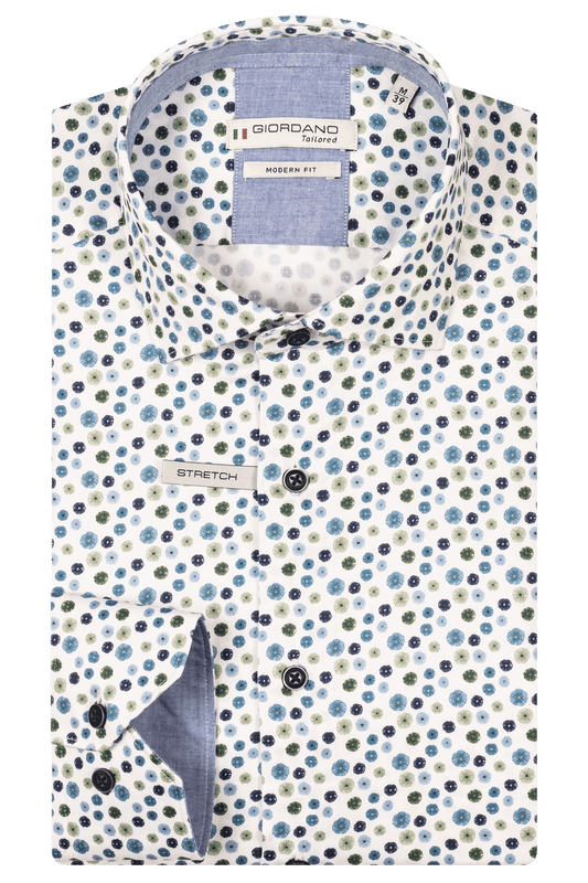 Giordano Green Subtle Floral Pattern Shirt