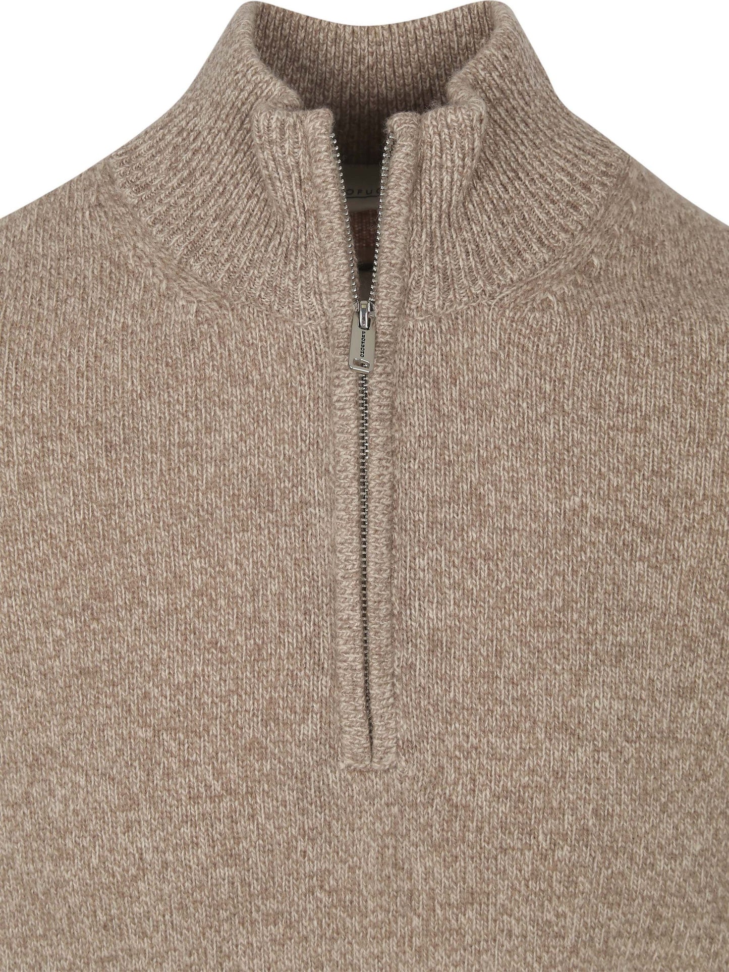 Half Zip Pullover Wool Blend Sand