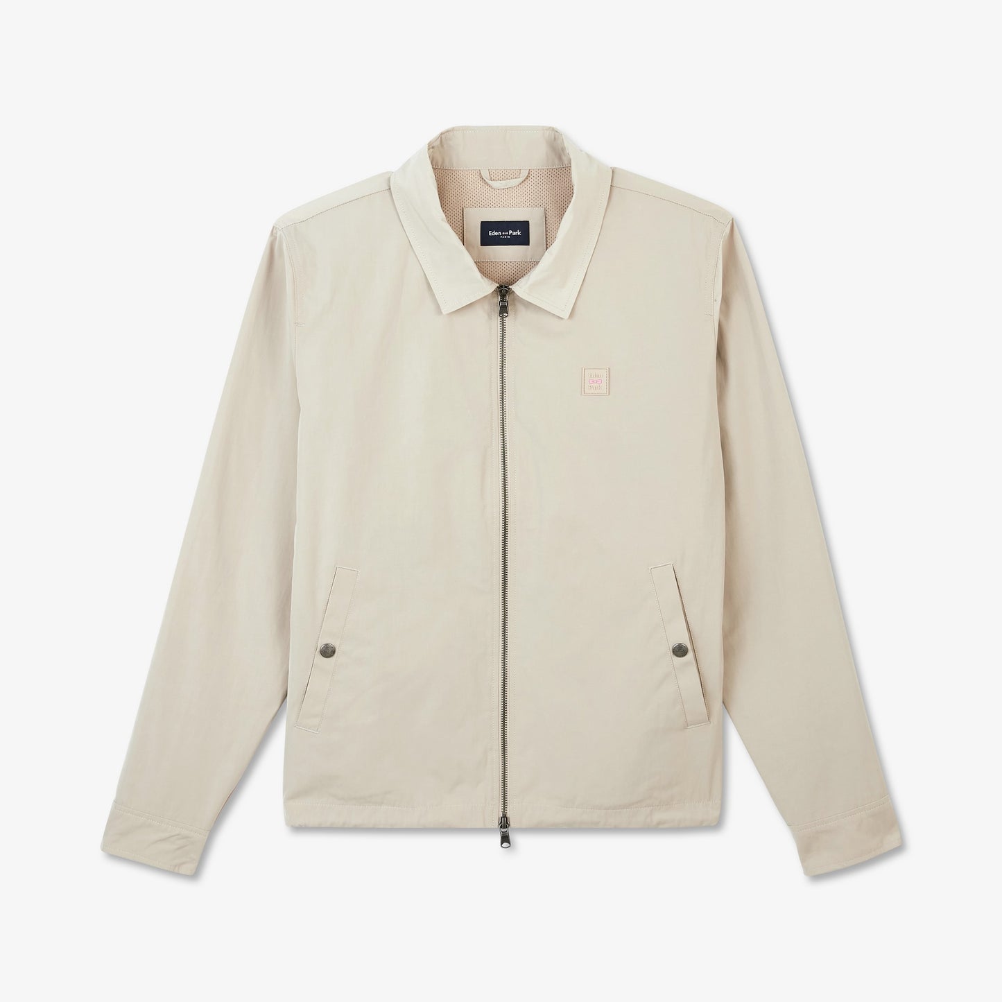 Eden Park Water-Resistant Beige Cotton Zip Jacket