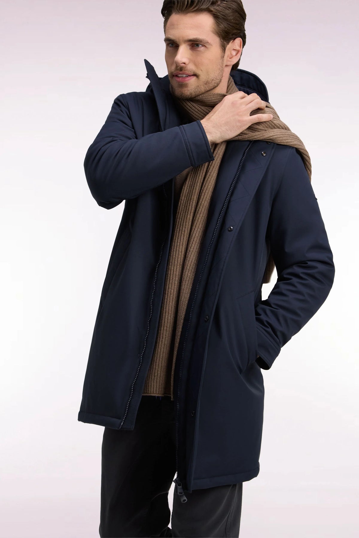Eden Park Long Navy Parka