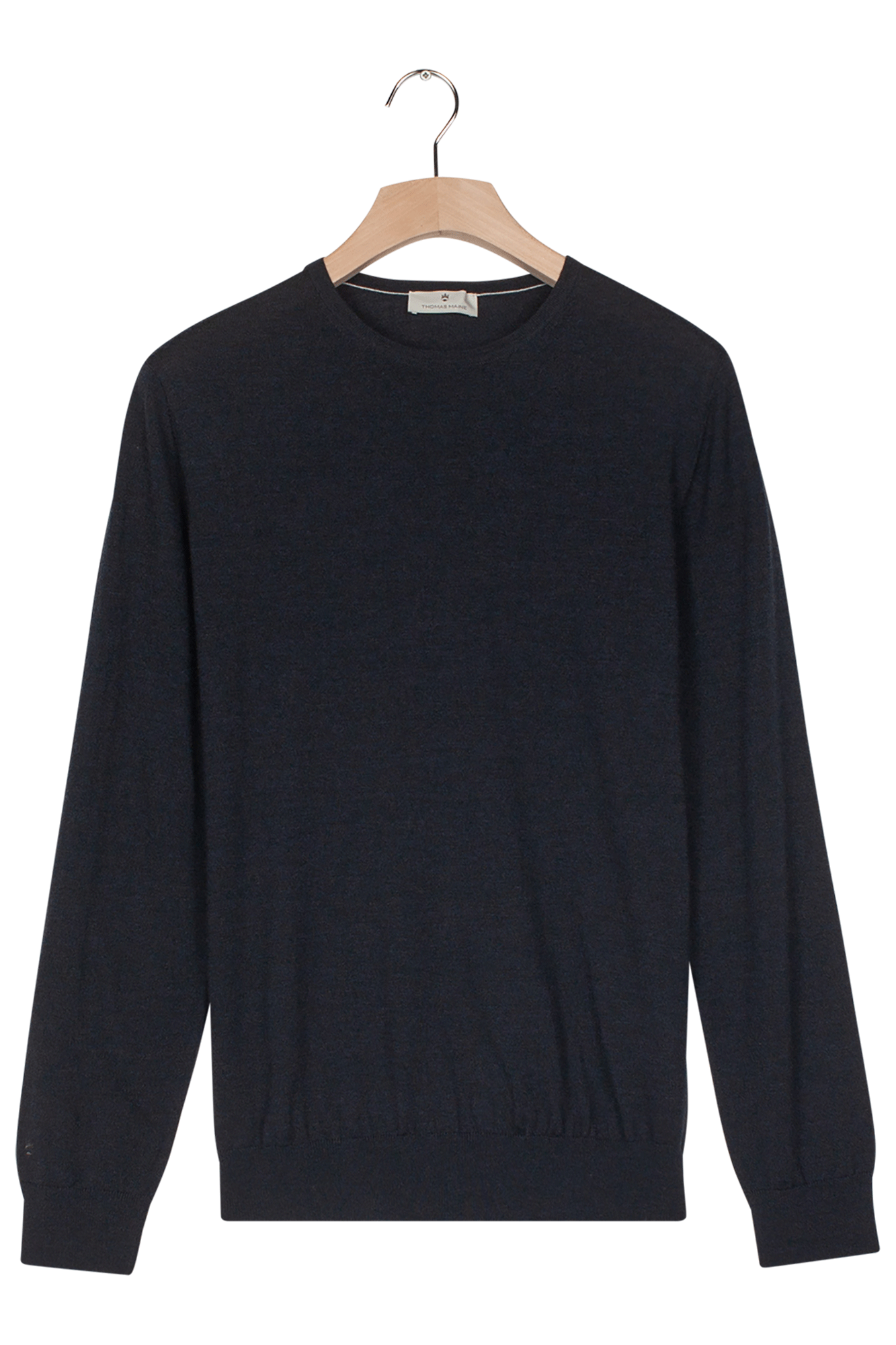 Thomas Maine Navy Merino Wool Jumper