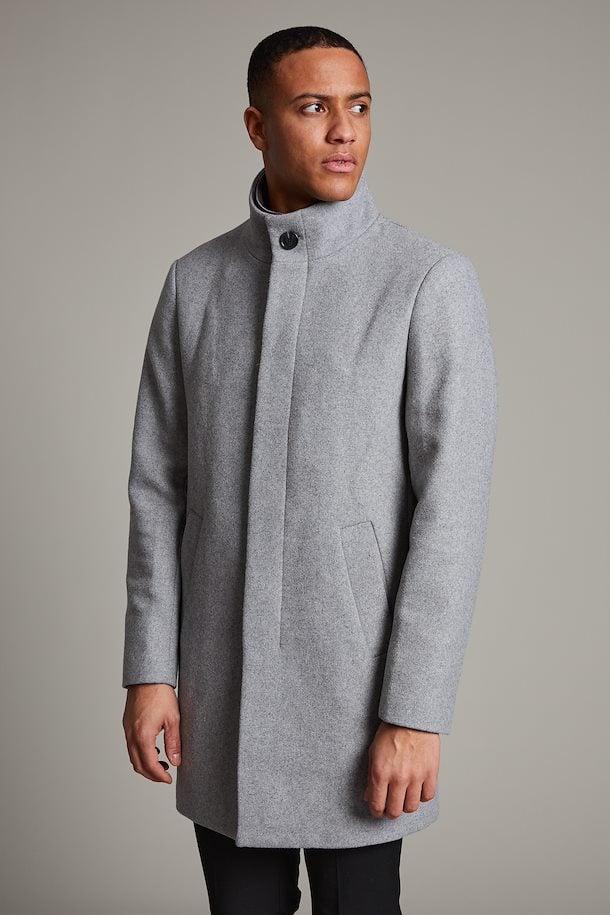 Matinique Light Grey Classic Wool Coat