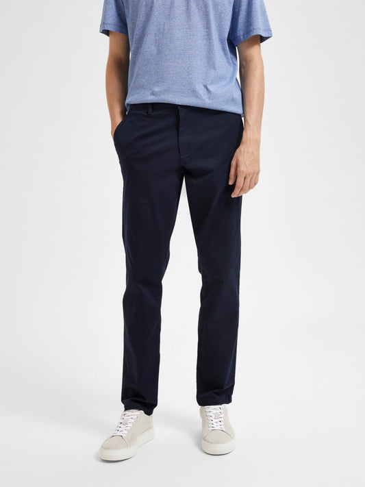 SELECTED Navy Slim Fit Flex Chinos