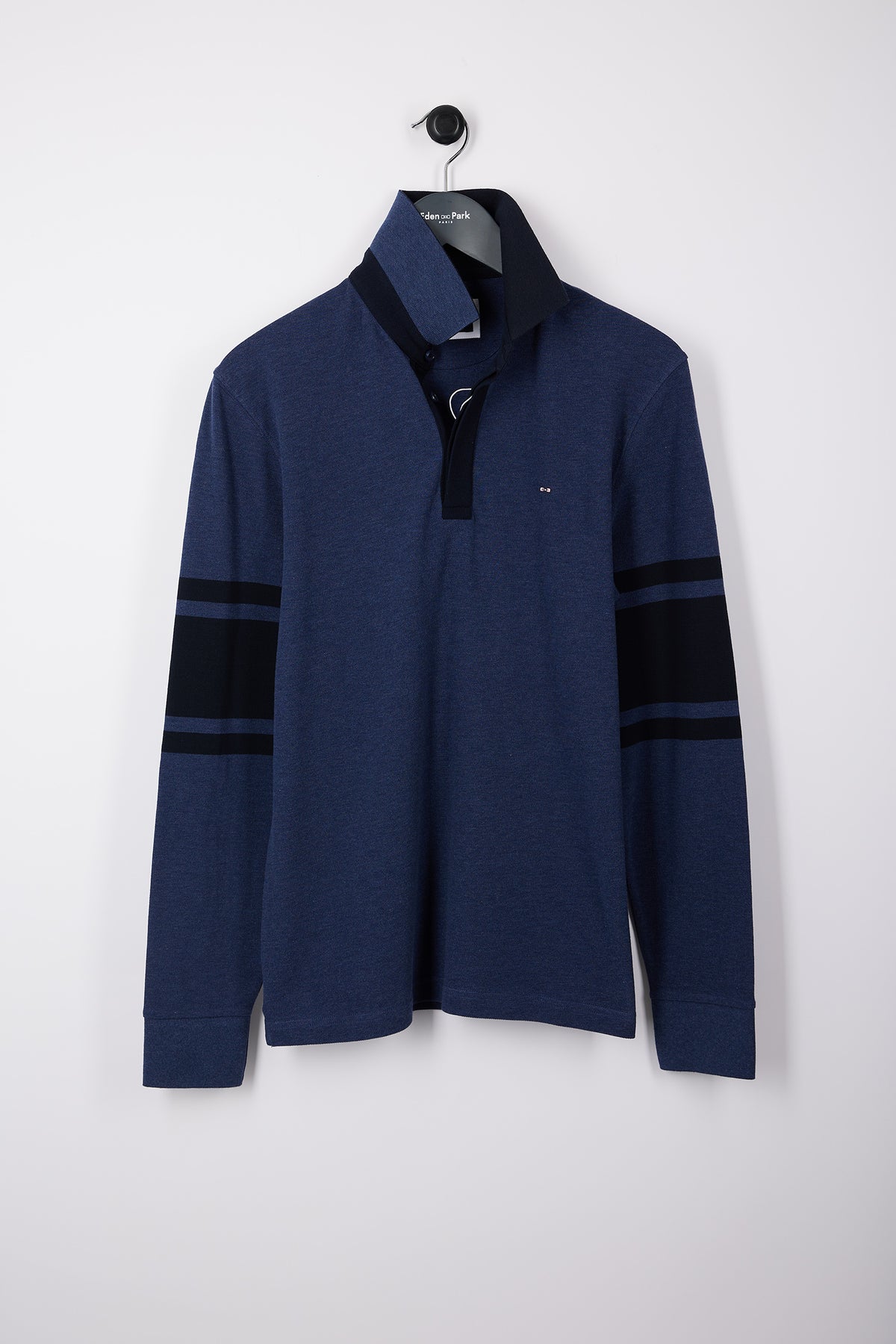 Eden Park Jouer des Coudes Long Sleeve Polo - Dark Blue Marl - photo 2