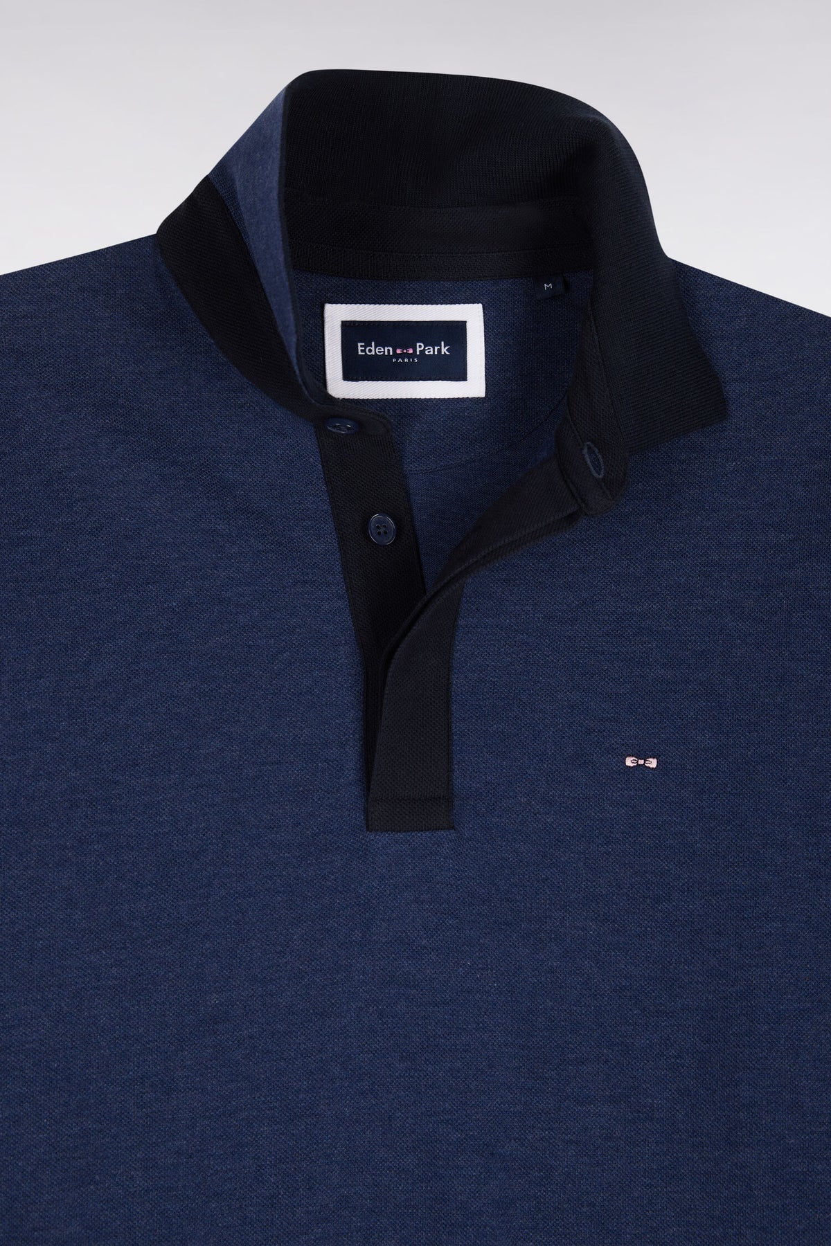 Eden Park Jouer des Coudes Long Sleeve Polo - Dark Blue Marl - photo 3