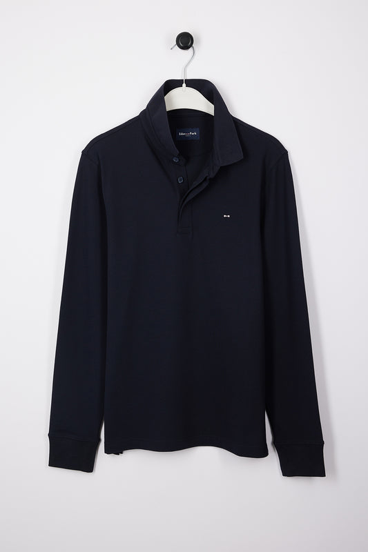 Eden Park Plan de Jeu Long Sleeve Polo - Navy - photo 1