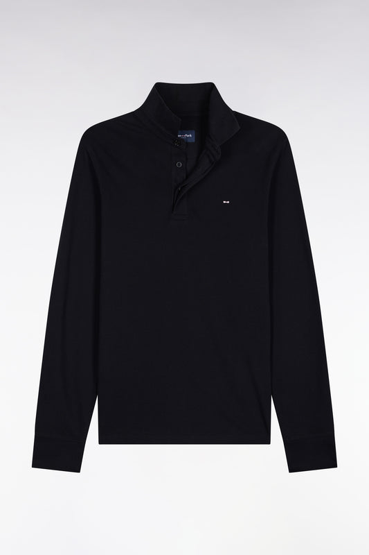 Eden Park Plan de Jeu Long Sleeve Polo - Black - photo 1