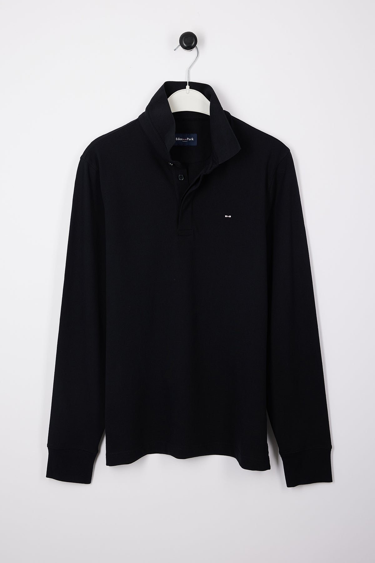 Eden Park Plan de Jeu Long Sleeve Polo - Black - photo 2