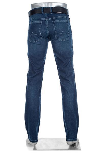 Men's blue denim straight leg cotton jeans with a slight stretch from Alberto Pants available at StylishGuy Menswear Dublin