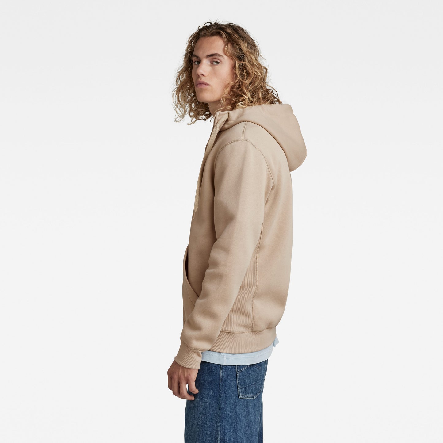 G-Star Premium Beige Zip-Up Hooded Sweatshirt