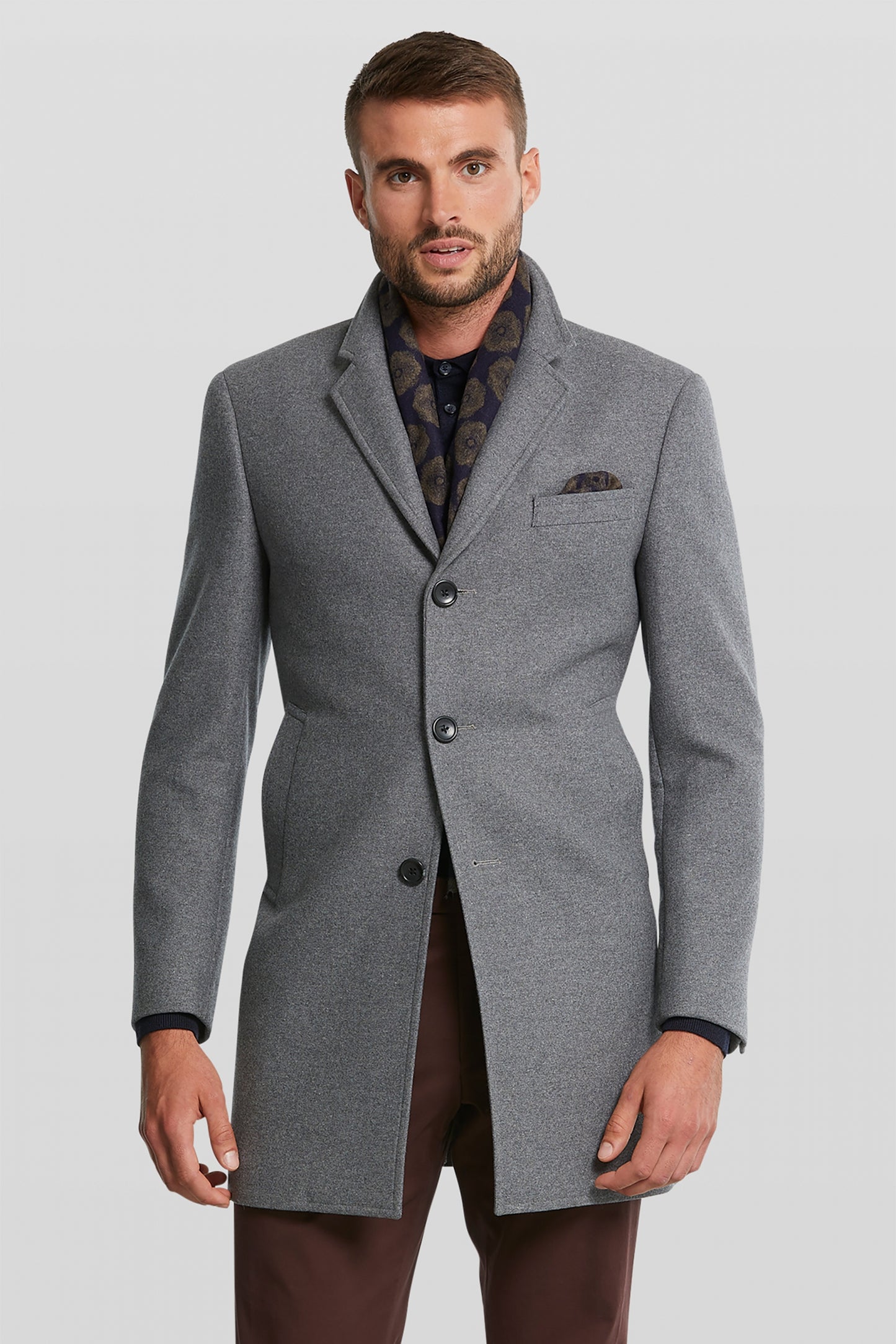 Dinal Blue Grey Wool Coat from Van Gils Fashion at StylishGuy Boutique Dublin