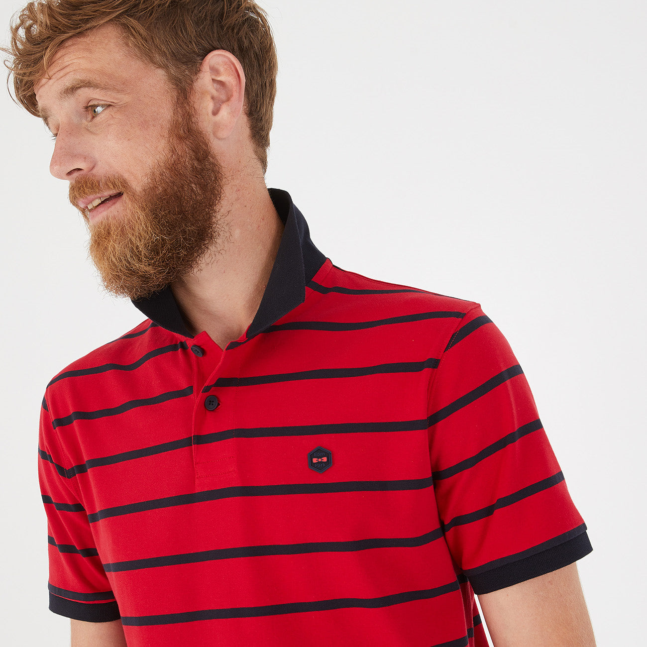 Eden Park Classic Red Striped Poloshirt with short sleeves and a classic collar poloshirt made from soft cotton pique. Available at StylishGuy Menswear Boutique Dublin.