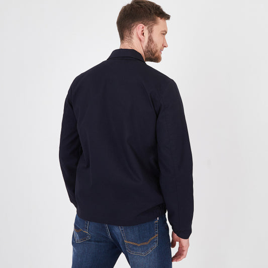 Men’s Water-Resistant Navy Cotton Zip Jacket with Long Sleeves and a collar from Eden Park Paris available at StylishGuy Menswear Ireland