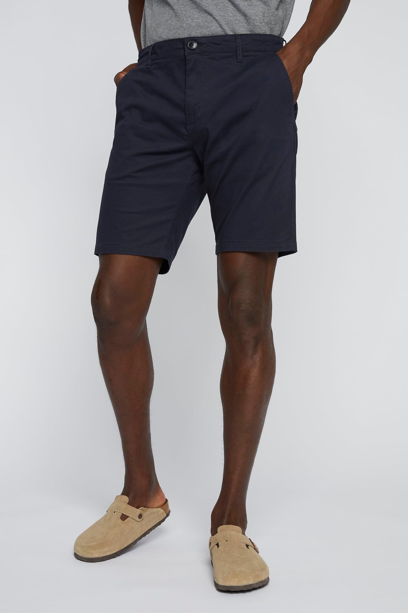 Matinique Dark Navy Cotton Shorts