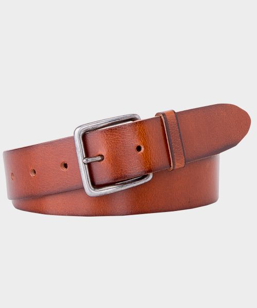 Men's Cognac Buffalo Leather Belt from Michaelis at StylishGuy Menswear