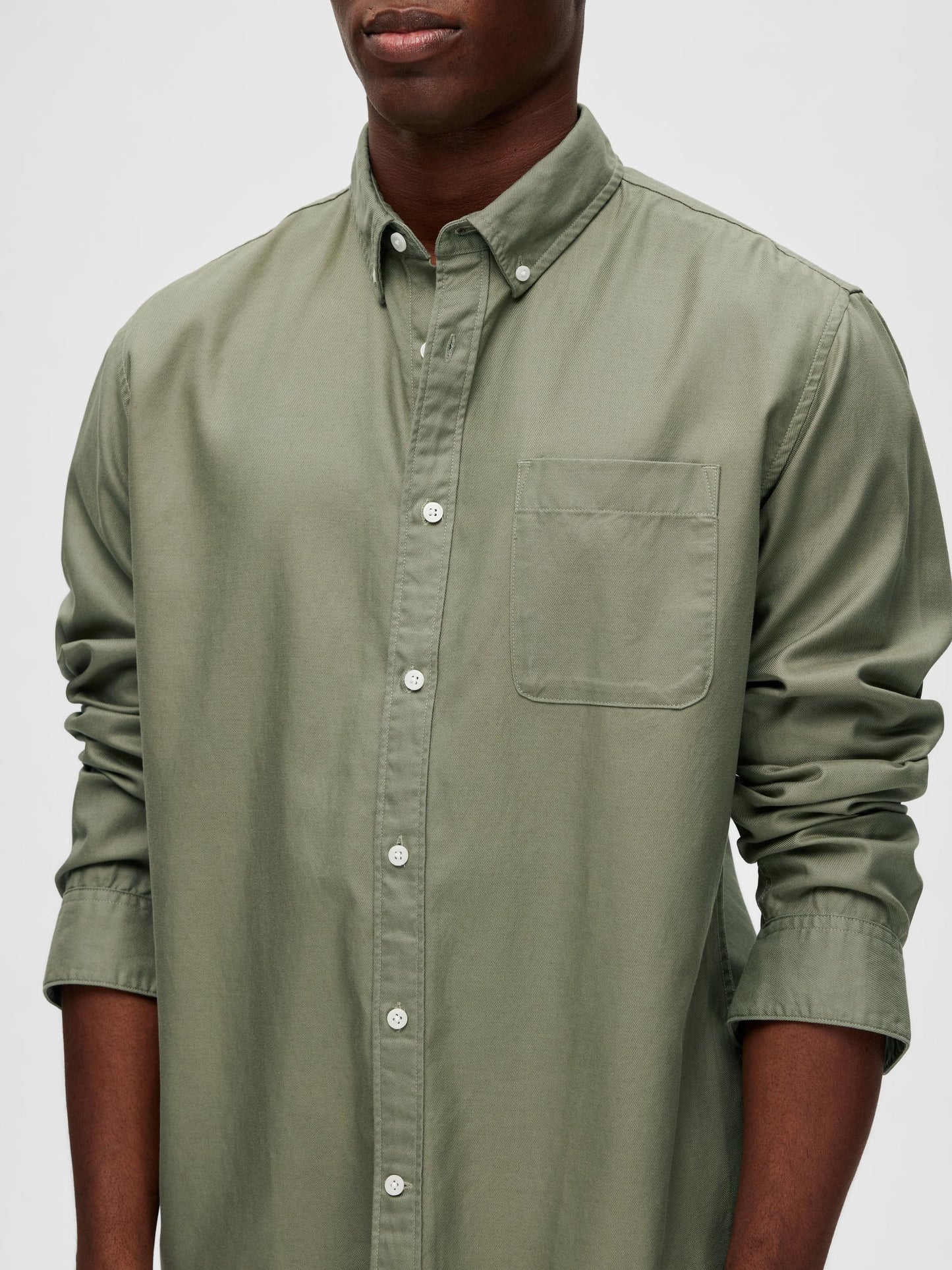 SELECTED Khaki Woven Shirt