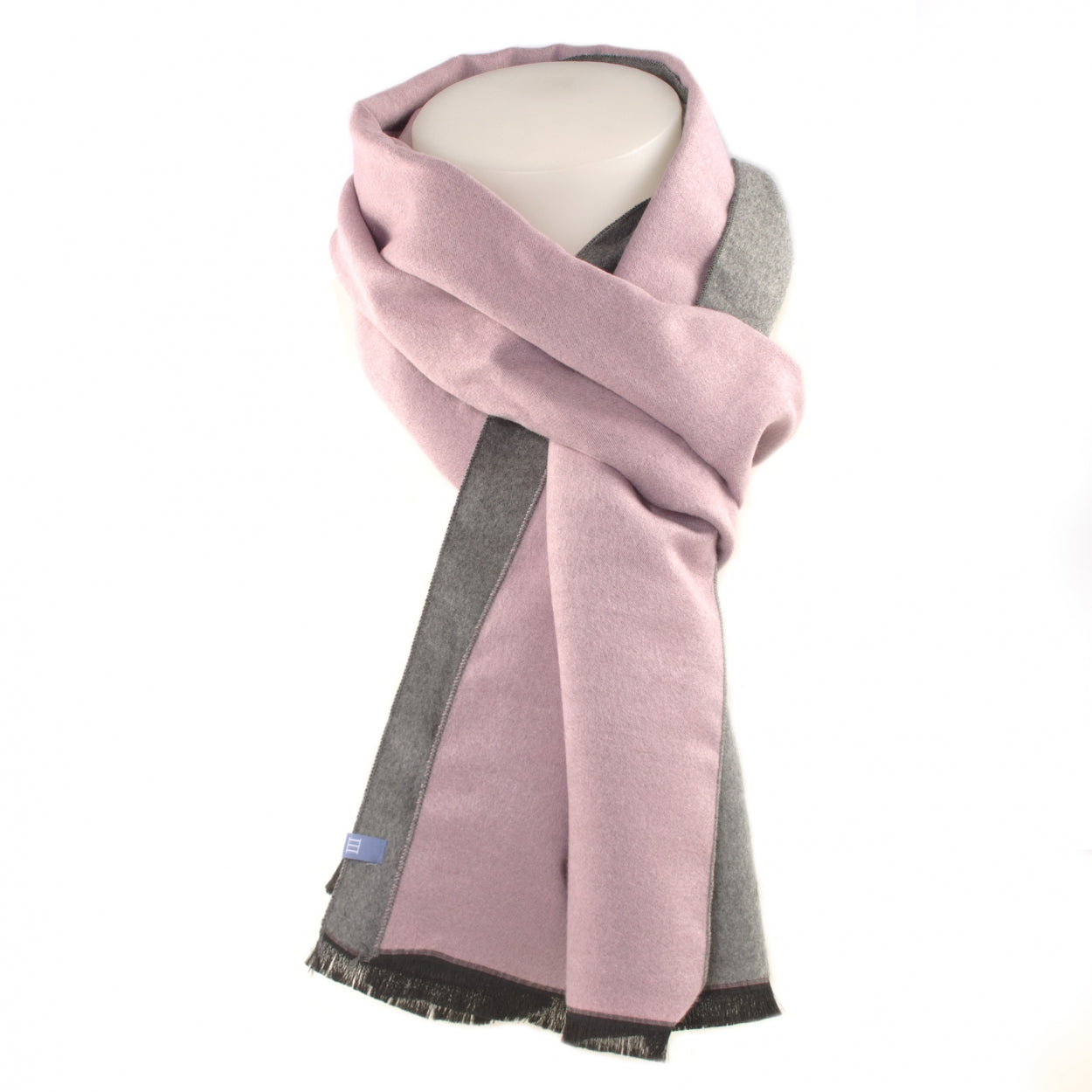 Tresanti Light Pink and Grey Double Sided Scarf, from Italian brand Tresanti, made from soft extremely soft viscose , available at StylishGuy Menswear Dublin